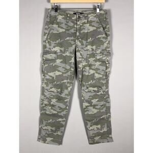 Hudson Jane Camo Print Cargo Pants Womens 25 Green Slim Pockets Crop Casual
